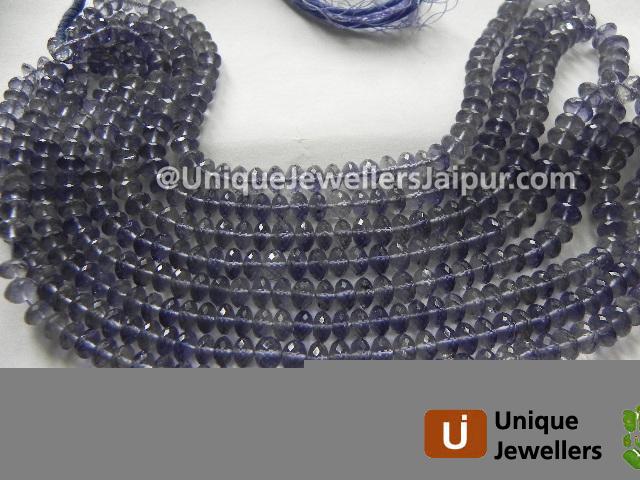 Iolite Micro Faceted Roundelle Beads